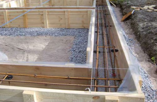 Процесс укладки полиэтиленовой пленки для гидроизоляции